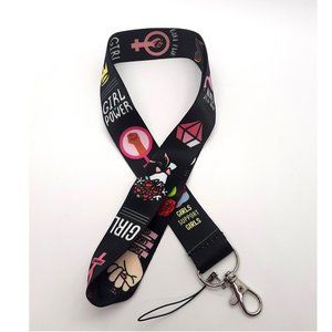 Feminist Girl Power Lanyard BLACK